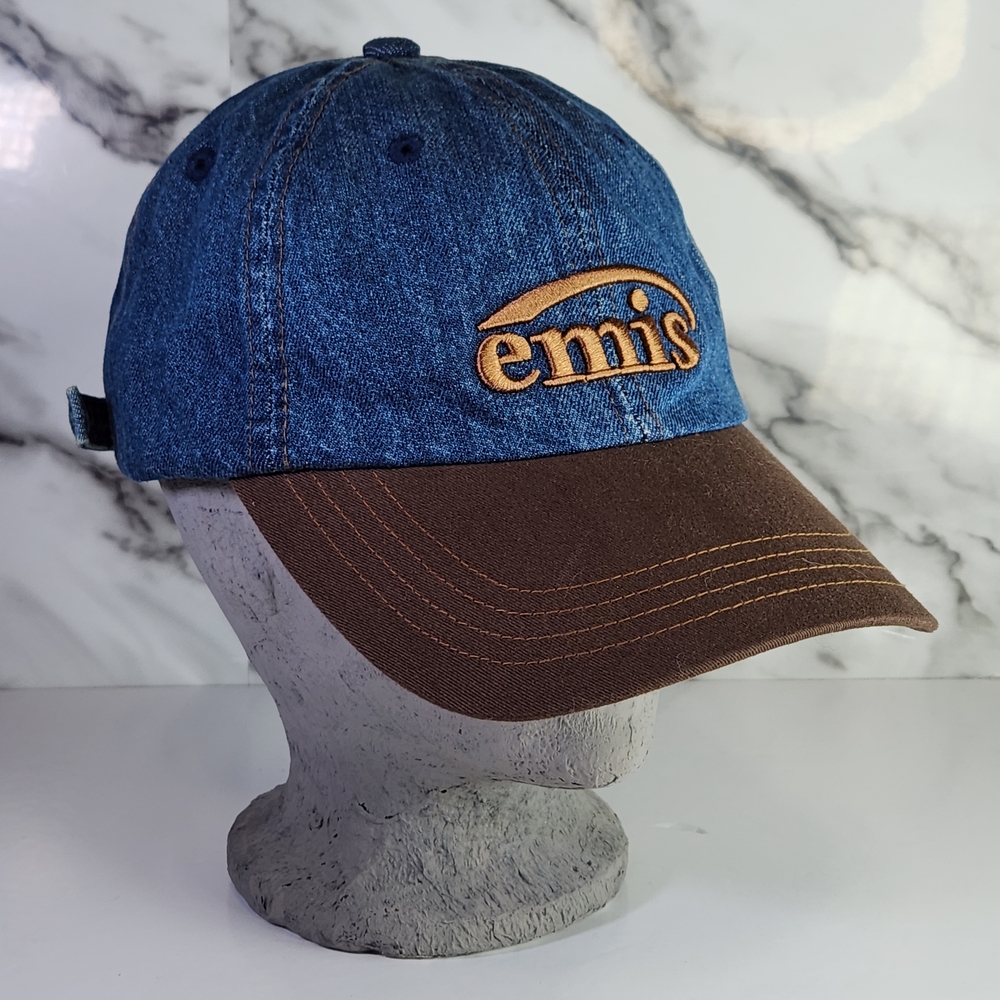 Emis Hat. 2 Tones Blue and Brown Denim Cap